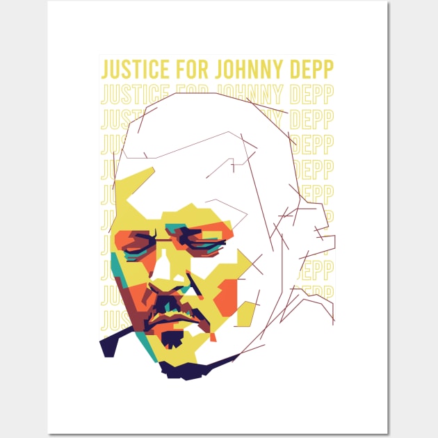 justice for johnny depp on wpap style 1 Wall Art by pentaShop